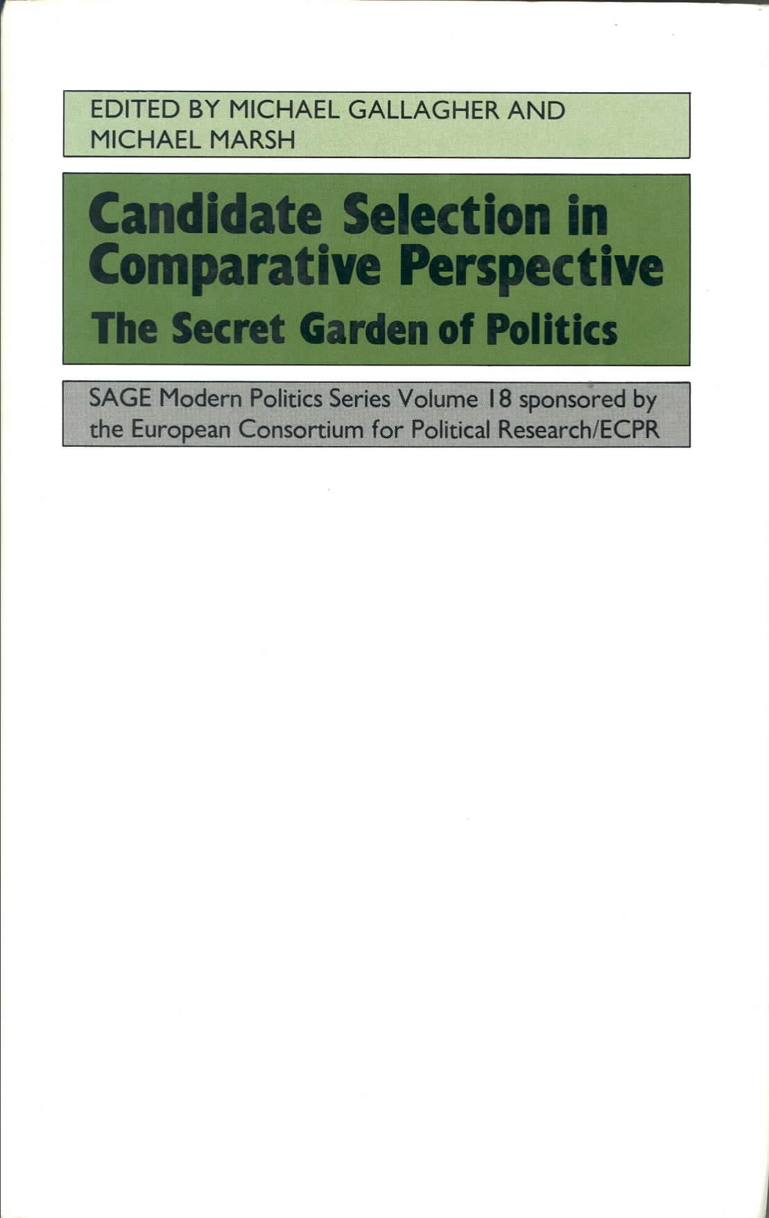 Cover of Candidate Selection in Comparative Perspective