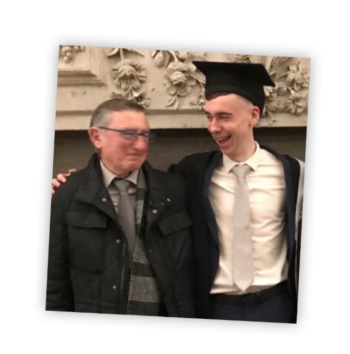 Mark and Paul at graduation ceremony