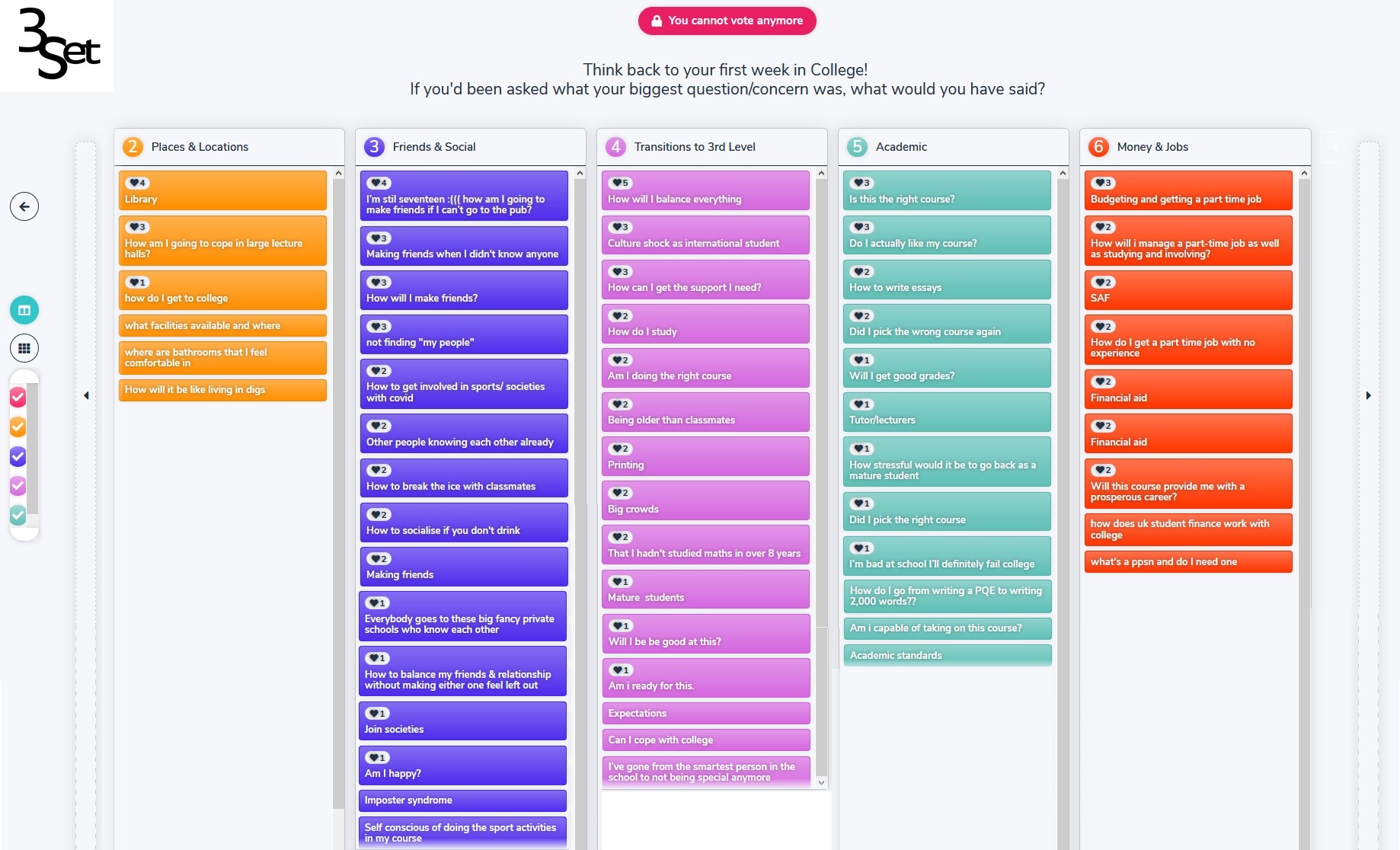 Image showing answers from WP3 National SAG